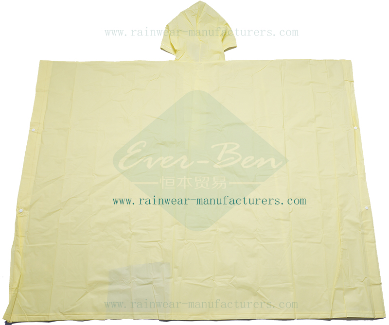 Yellow EVA plastic rain capes supplier